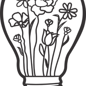Light Bulb with Flowers